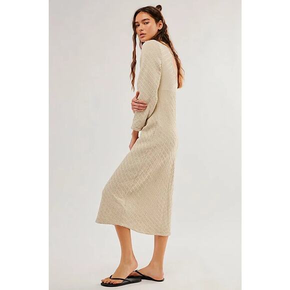 Free People Gabby Seamless Midi Dress Ivory - Picture 4 of 10